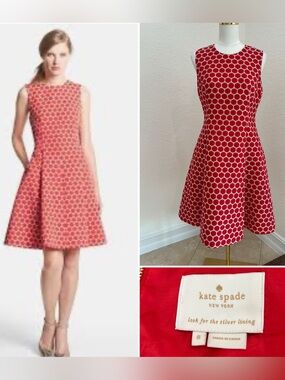 kate spade Red Polka Dot Sleeveless Fit & Flare Midi Dress